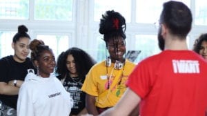 Young people learning about apprenticeships and networking on an Action Day
